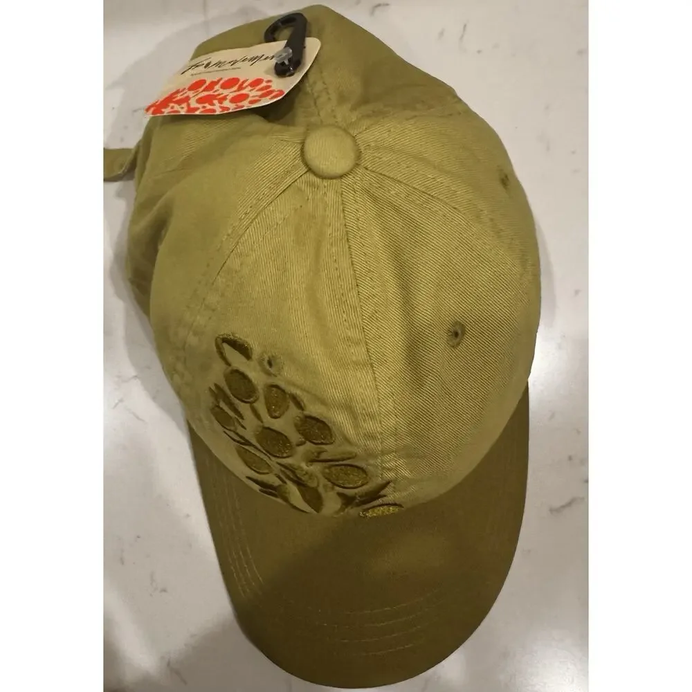 New Free People FP Movement Out Of Bounds Green Baseball Logo Hat Cap - Picture 2 of 7